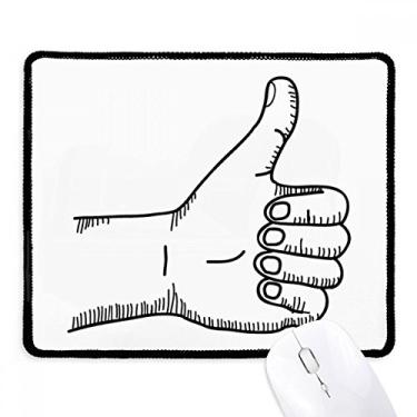 Imagem de Praise Gesture Line Desenho Padrão Mousepad Borda Costurada Tapete Borracha Gaming Pad