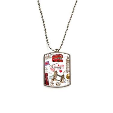 Imagem de DIYthinker Colar para animais de estimação com pingente de corrente de aço inoxidável de hambúrguer do Reino Unido