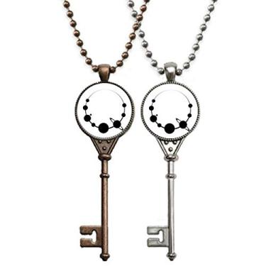 Imagem de OFFbb-USA Bracelete de Planetas em torno de Art Déco, presente moderno com chaveiro, pingente, joias, decoração de casais