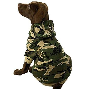 Imagem de Casual Canine Moletom com capuz camuflado para cães, 23 cm pequeno, verde