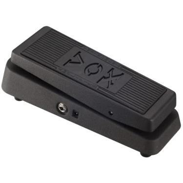 Imagem de Vox Pedal de efeitos de guitarra V845 Classic Wah com acabamento revestido totalmente preto e entrada de fonte de alimentação de 9 volts