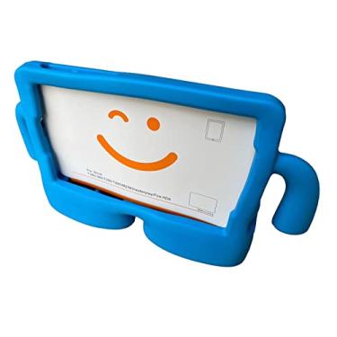 Imagem de Capa Infantil Borracha Compatível Para Samsung Galaxy Tab A 8.0'' T385 T380 2017-AZUL,EVA, Emborrachada, Leve