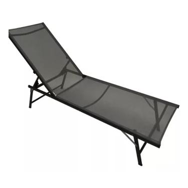 Imagem de Espreguiçadeira Aço Piscina Jardim 2 Posições 180x54x32cm