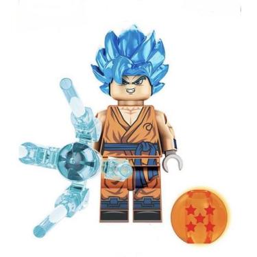 Imagem de Boneco Blocos De Montar Dragon Ball Son Goku Blue Hair - Mega Block To