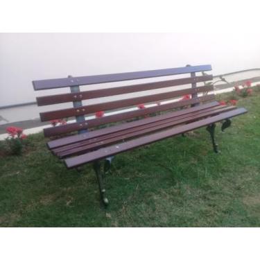 Imagem de Banco de Madeira e Alumínio Fundido Tamanduá Unifer Móveis