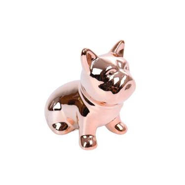 Imagem de Enfeite Decorativo De Porcelana Cachorro Pequeno Rosé Gold