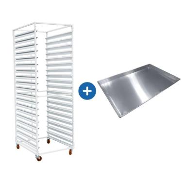 Imagem de Armário Esqueleto Padaria Panificadora Com 20 Assadeiras Pão Doce 40x60 Ch Ff Pintura Epóxi Innal