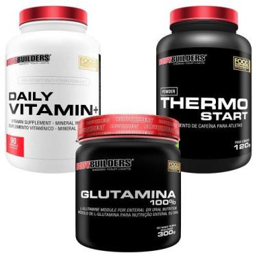 Imagem de Kit Daily Vitamin 90 Cáps+ Thermo Limão 120G+ Glutamina 300G - Bodybui