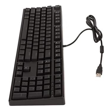 Imagem de Teclado Mecânico, Design Ergonômico Teclado Mecânico Com Fio Amplamente Compatível para Escritório
