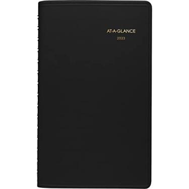Imagem de Agenda e agenda semanal de compromissos 2023 da AT-A-GLANCE, 12,7 cm x 20,3 cm, pequeno, 12 meses, preto (7007505)
