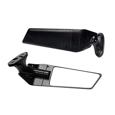 Imagem de Espelho retrovisor de motocicleta espelho de vento espelhos furtivos ajustáveis 360 lado giratório compatível com K-a-wasaki Ninja 400 Z400 Ninja 650R Ninja650 2018 2019 2020 2021 2022