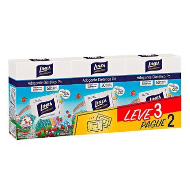 Imagem de Adoçante Linea Sucralose Pó Leve 3 Pague 2 50 Envelopes de 0,8g cada