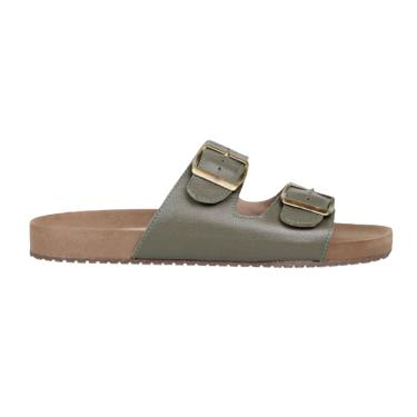 Imagem de Sandália Flat Rasteira Chinelo Feminino Sensação Do Momento Birken Verde Militar