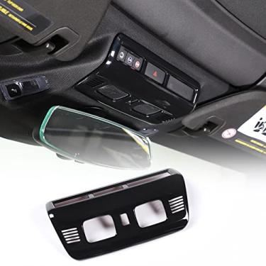 Imagem de Fgtagtal Acabamento da tampa da lâmpada de leitura de teto compatível com Chevrolet Corvette C8 2020-2023, capa de luz de leitura superior ABS, decoração de moldura de luz de leitura frontal interna, 1 peça (preto brilhante)