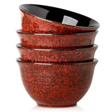 Imagem de Hasense Tigelas de sopa de cerâmica, conjunto de 4 tigelas de servir, tigelas de cereais, tigelas de salada para macarrão, sopa, pipoca, lava-louças e micro-ondas, de Ação de