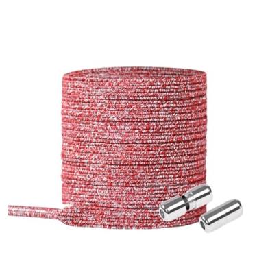 Imagem de Elastic Locking ShoeLace Metal Lock Shoe Laces Women No Tie Shoes Lace Kids Adult Unisex Sneakers Laces Strings (Color : Silver Red)