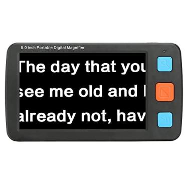 Imagem de Lupa digital portátil, lupa digital de vídeo portátil LCD de 5,0 polegadas, auxílio de leitura eletrônica, com zoom 4X/8X/16X/32X, vários modos de cores de 17 tipos para escrever e visualizar mapas