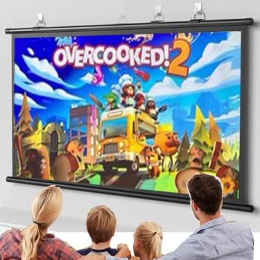 Imagem de Tela do projetor de 40 "50" 60 "manual pull down 16: 9, 4: 3 Tela de projeção HD Tela de cinema portátil do projetor de home theater, 0,67291666666667,30 polegadas