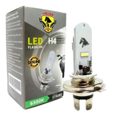 Imagem de Lampada Farol Led H4 Moto 6500k Super Branca Strobo - Stallion