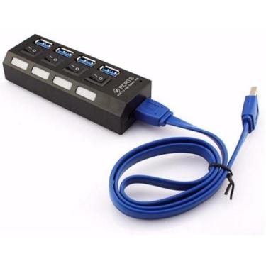 Imagem de Hub Usb 3.0 4 Portas Super Speed Com Botão De Liga e Desliga - Exbom