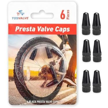Imagem de Presta tampa de válvula 6 peças - tampas de válvula de ar para pneu de ciclismo | tampas de válvula de haste de pneu anodizado livre de poeira - tampa de válvula de pneu de bicicleta colorida de liga de alumínio | tampa de válvula Presta de bicicleta - tampas de ar de haste de bicicleta pneus..