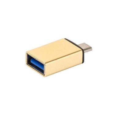 Imagem de Adaptador Usb Android Com Função Otg - Dourado - Cirilo Cabos