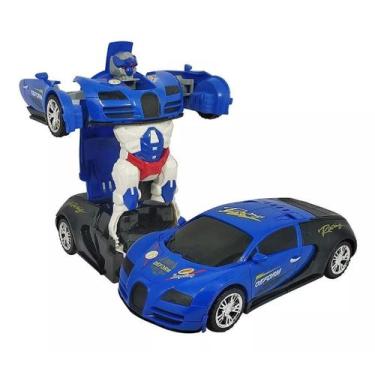 Imagem de Brinquedo Carro Robô 2 Em 1 Transformers Robot Deform - Toy King(Azul)