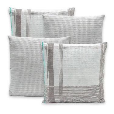 Imagem de Kit 4 Capas Piquet P/ Almofadas 40x40 Com Zíper Lisas e Estampadas - R