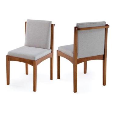Imagem de Cadeiras Gemini Estofadas com Linho Alto Padrão (Kit com 2 Cadeiras) -