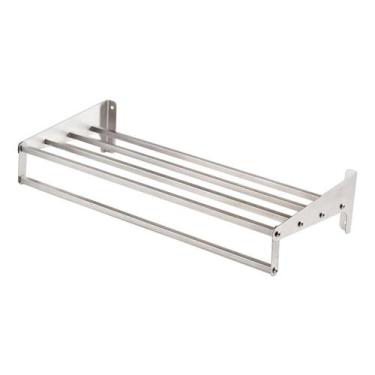 Imagem de Porta Panelas Prateleira De Cozinha 40cm Em Aço Inox - DECORPLACE, Esc