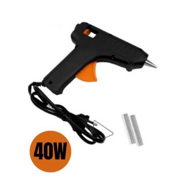Imagem de Pistola De Cola Quente Termostática Bivolt 40W Com 2 Mini Bastões Para