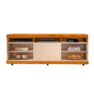 Imagem de Rack Dili 160 cm para TV até 60 Polegas com Rodizios Dj Moveis, Cedro 