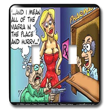 Imagem de 3dRose lsp_2330_5 cm Old Man Holds Up Pharmacy for Viagra Double Toggle Switch