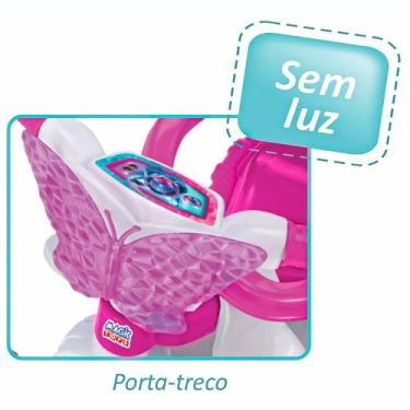 Imagem de Triciclo Infantil Rosa Para Meninas Butterfly Motoca Com Haste Colorid