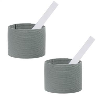 Imagem de ONLYKXY 2 braçadeiras de capitão 7 x 34 cm/2,75 x 13 polegadas ajustável líder braçadeira esportiva para futebol, basquete, vôlei, clube, competição, treinador, jogadores (cinza)