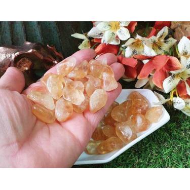 Imagem de Pedra Citrino Rolado 1cm a 2cm  Abre Caminhos e Atrai Dinheiro  Crista