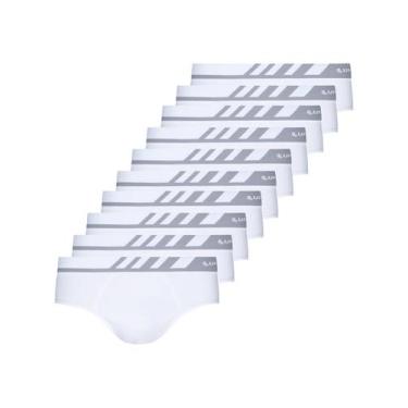 Imagem de Kit com 10 Cuecas Slip Lupo 691-002, Branco, GG