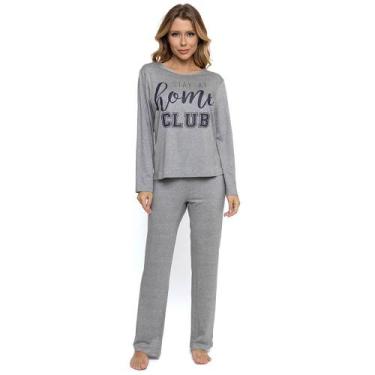 Imagem de Pijama Feminino Longo Pellin 0227 Home Club, EG, Cinza mescla
