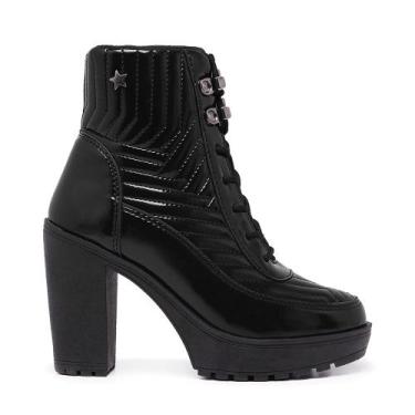 Imagem de Bota Coturno Cano Alto Confortável Solado Tratorado Feminino 11715 - G