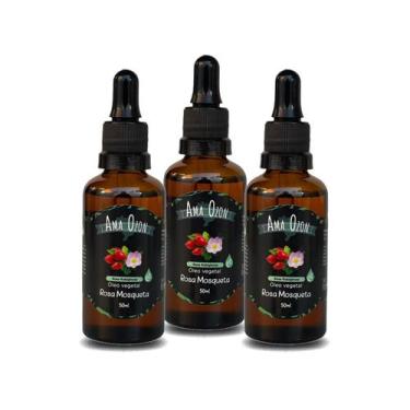 Imagem de Kit 3 Unid Óleo Puro Vegetal Rosa Mosqueta Clareador Amaozon