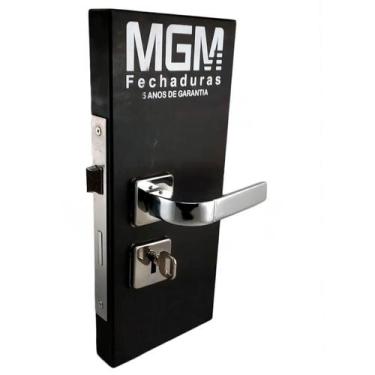 Imagem de Fechadura Porta Interna Quarto Roseta Modena Cromado MGM
