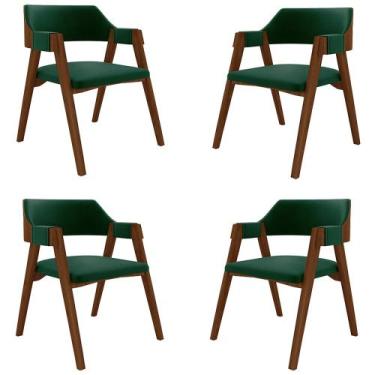 Imagem de Kit 4 Cadeiras Sala de Jantar e Jogos Carteados Madeira Maciça Poker V