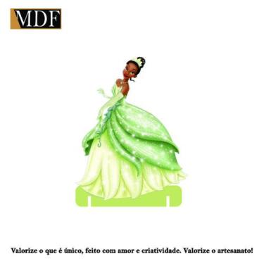 Imagem de Totem de Mesa Princesa Verde 20cm Displays Aniversário Mdf Adesivado -
