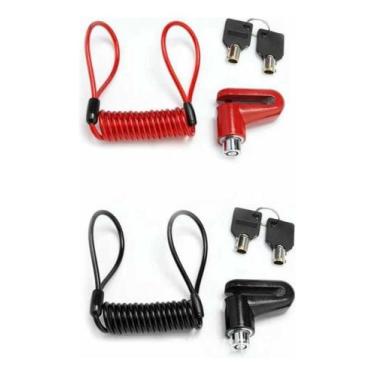 Imagem de Kit Moto Cabo Lembrete Trava Disco Aço + Cadeado Antifurto - appyre