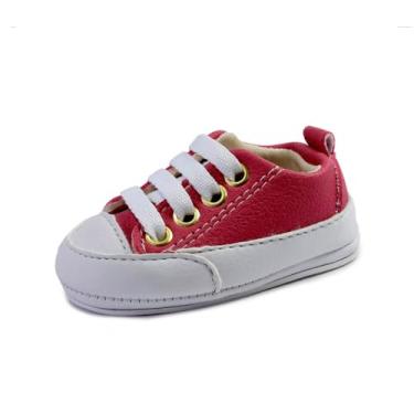 Imagem de Sapatinhos Bebê-Tenis recém-nascido primeiros passos Forrado com tecido espumado 14ao20 baby 1001C (Pink Branco, BR, Bebê, Numérico, 15)