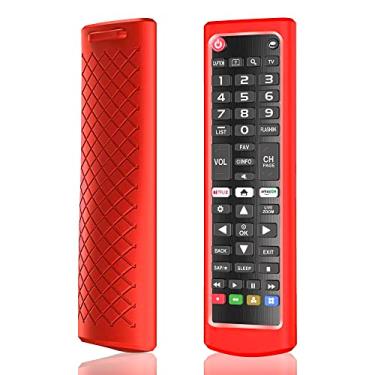 Imagem de GMXT Capa para controle remoto LG TV, controle remoto para LG Smart TV AKB75095307 AKB75375604 AKB74915305 Original, capa de silicone de substituição (vermelha)