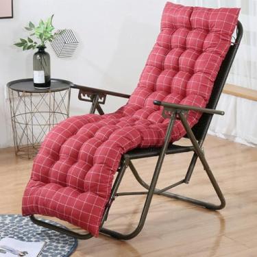 Imagem de Almofada premium para espreguiçadeira, espuma resistente às intempéries e de alta resiliência para poltrona reclinável de pátio, espreguiçadeira ao ar livre, secagem rápida(Red,48 * 160cm)
