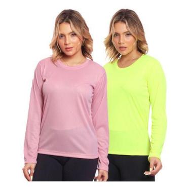 Imagem de Kit 2 Camisas Feminina Camiseta Térmica Proteção Solar Uv - MC Digital
