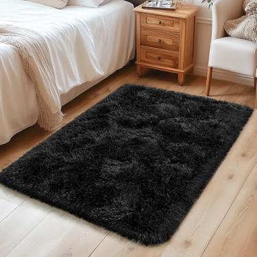 Imagem de Tapetes pequenos para quarto, tapete macio 2x3 para quarto, sala de estar, tapete fofo para quarto, tapete felpudo antiderrapante para crianças, meninas, meninos, decoração de casa moderna, estética