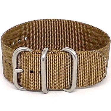 Imagem de Da Luca Pulseira de relógio militar de nylon balístico - areia (fivela fosca): 18 mm